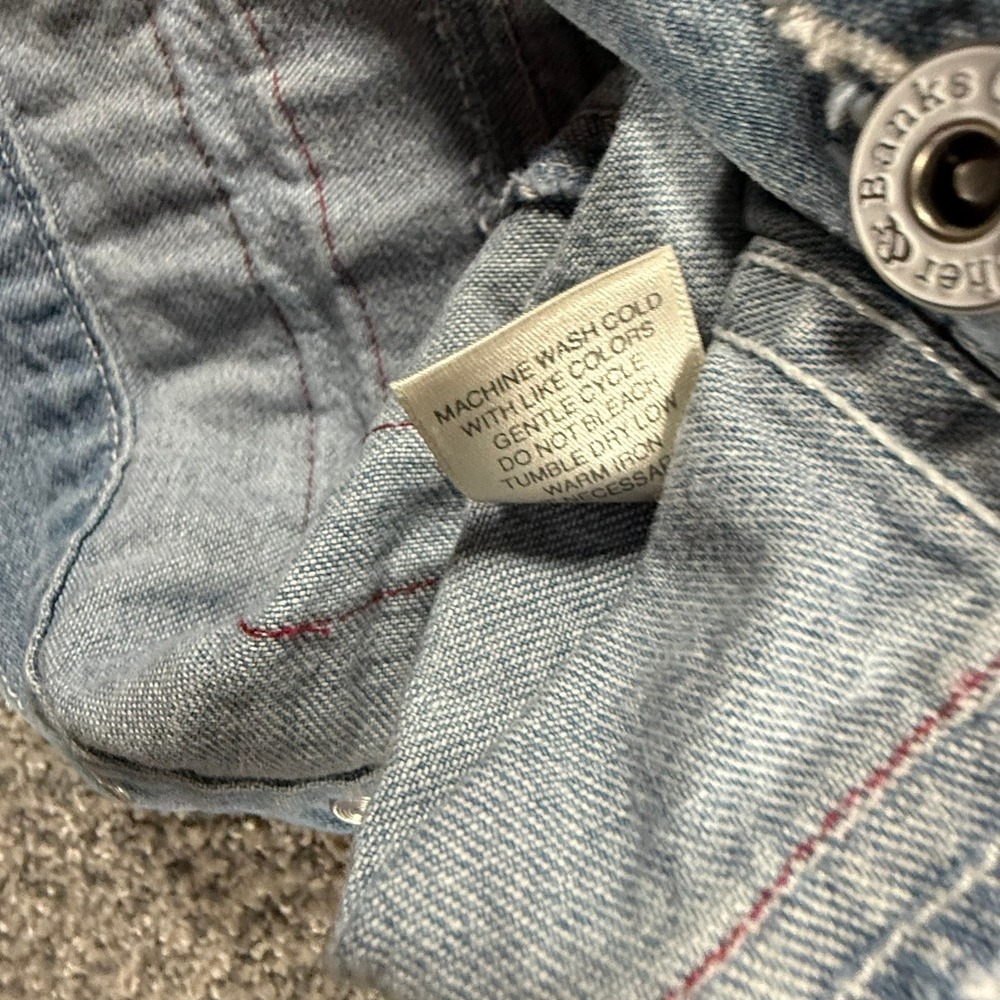 Christopher & Banks Denim Jacket Women's Medium Blue Light Wash Striped Trim - Picture 11 of 11